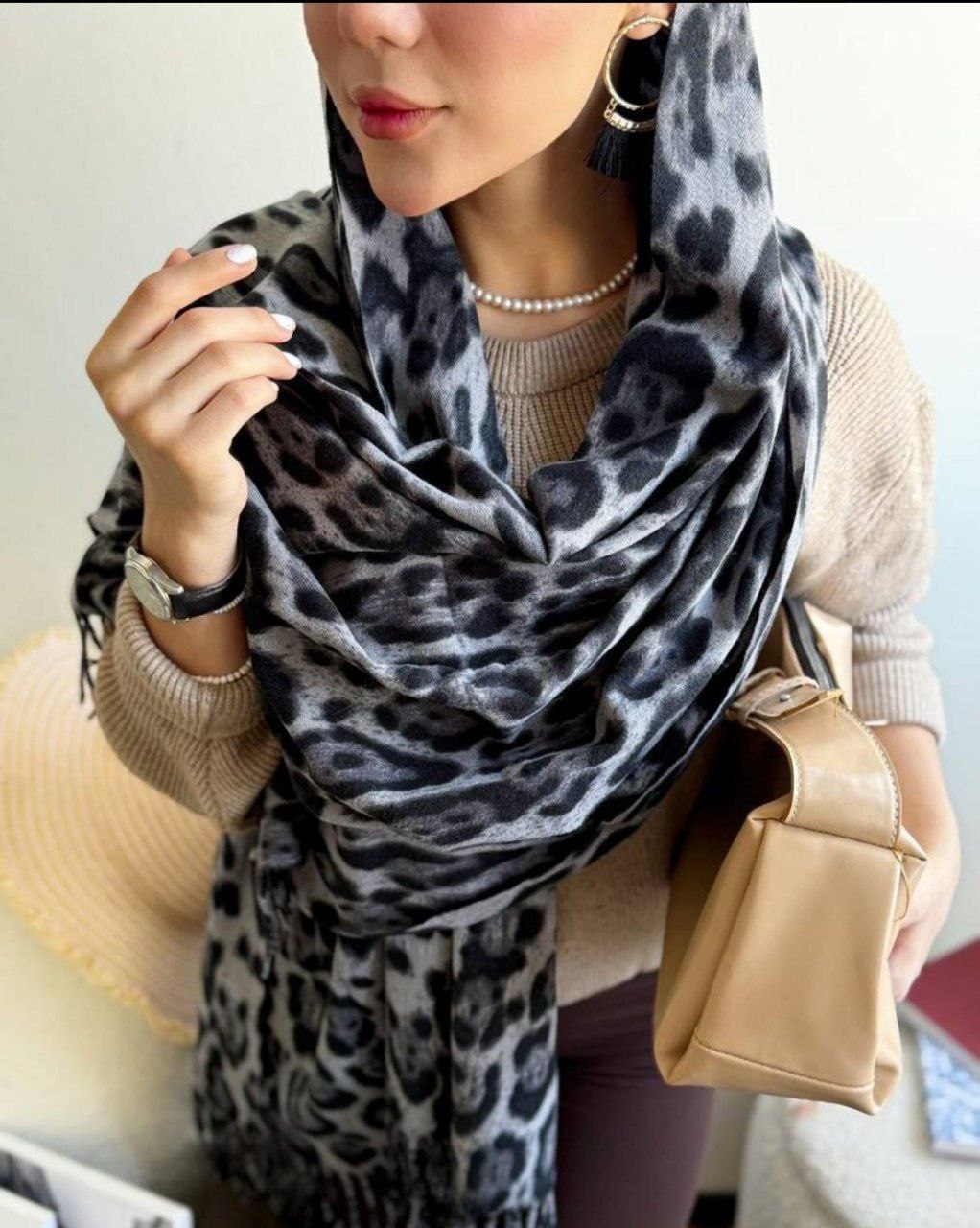 شال موهر زنانه پلنگی برند وارداتی